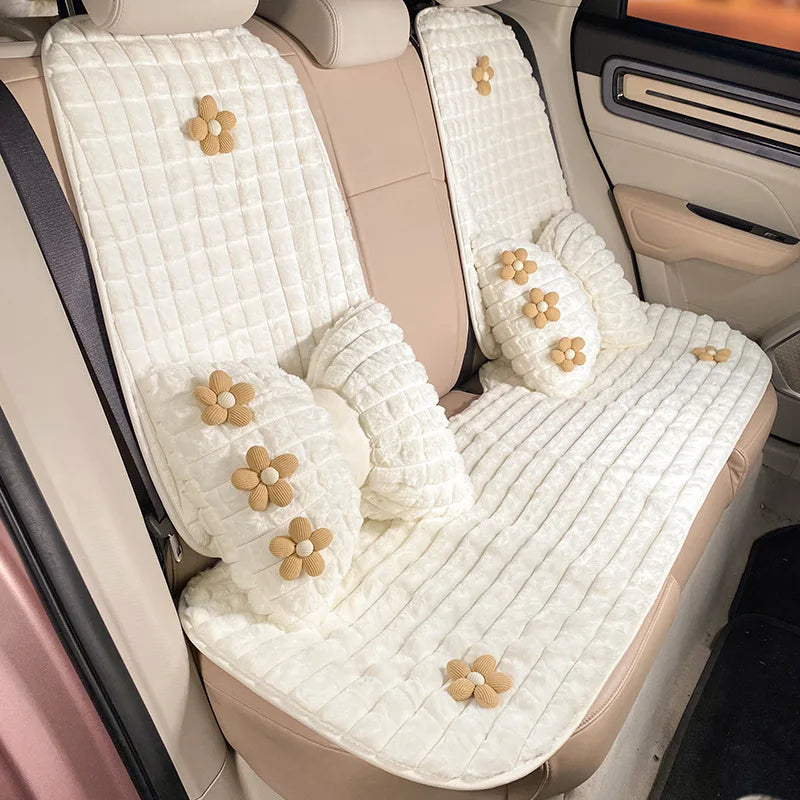 New Cartoon Headrest Pillow Cute Headrest Plush Cartoon Animal Car Lumbar Support Pillow Creative Car Neck Pillow Accessories