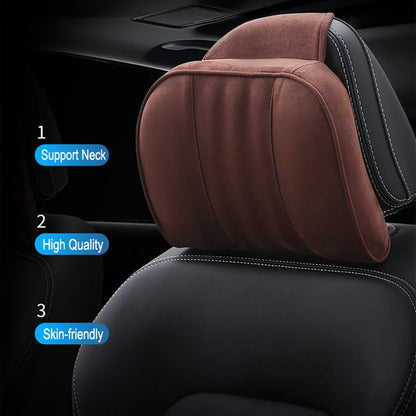 Car Headrest Maybach S-Class Ultra Soft Pillow Suede Fabric Comfortable Neck Pillow Seat Cushion Support for Universal 1PC