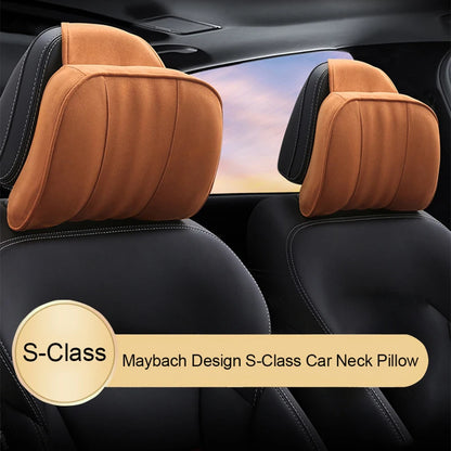 Car Headrest Maybach S-Class Ultra Soft Pillow Suede Fabric Comfortable Neck Pillow Seat Cushion Support for Universal 1PC