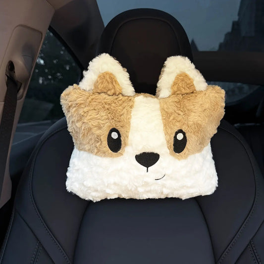 Dog Car Seat Headrest Pillow Plush Head Protector Cartoon Panda Travel Pillow Auto Cute Cushion Interior Accessories For Kids