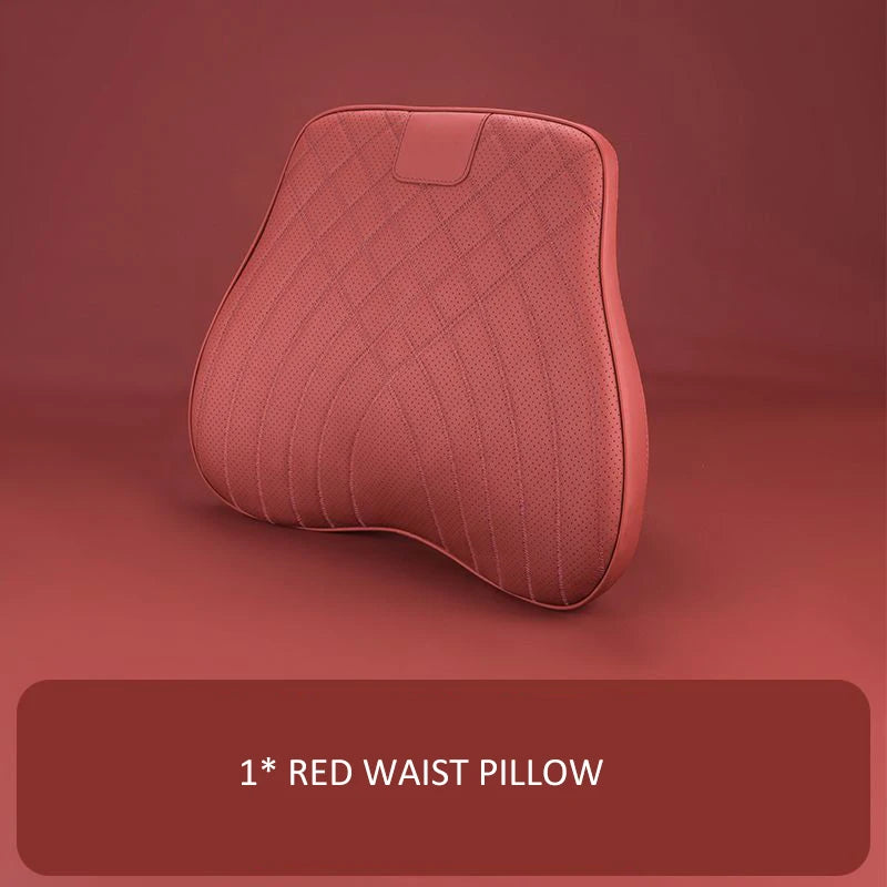 Car Headrest Neck Waist Pillow Lumbar Pillow Breathable Memory Cotton Ergonomic Design Support Lumbar Cushion Travel Pillow