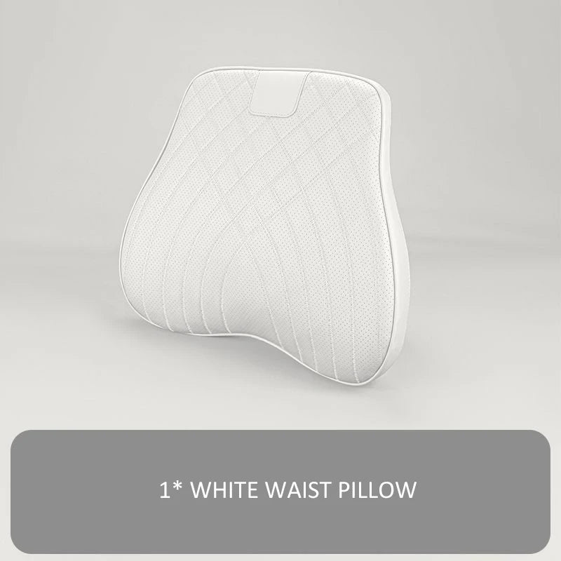 Car Headrest Neck Waist Pillow Lumbar Pillow Breathable Memory Cotton Ergonomic Design Support Lumbar Cushion Travel Pillow