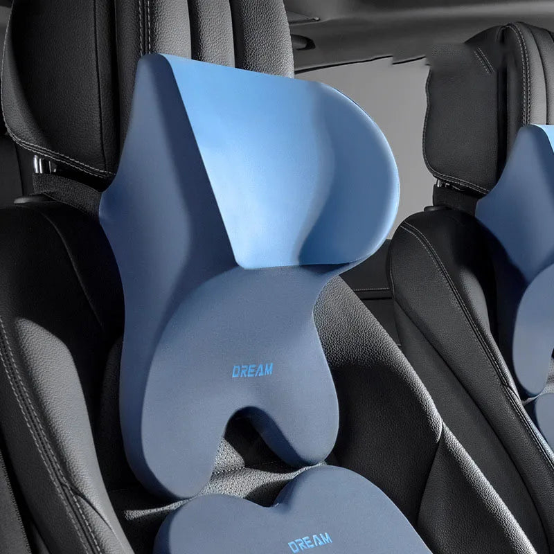 Car Lumbar Support Headrest Neck Pillow Universal Soft Neck Cushion Auto Seat Memory Cotton Rebound Trip Rest Pain Relief Pillow