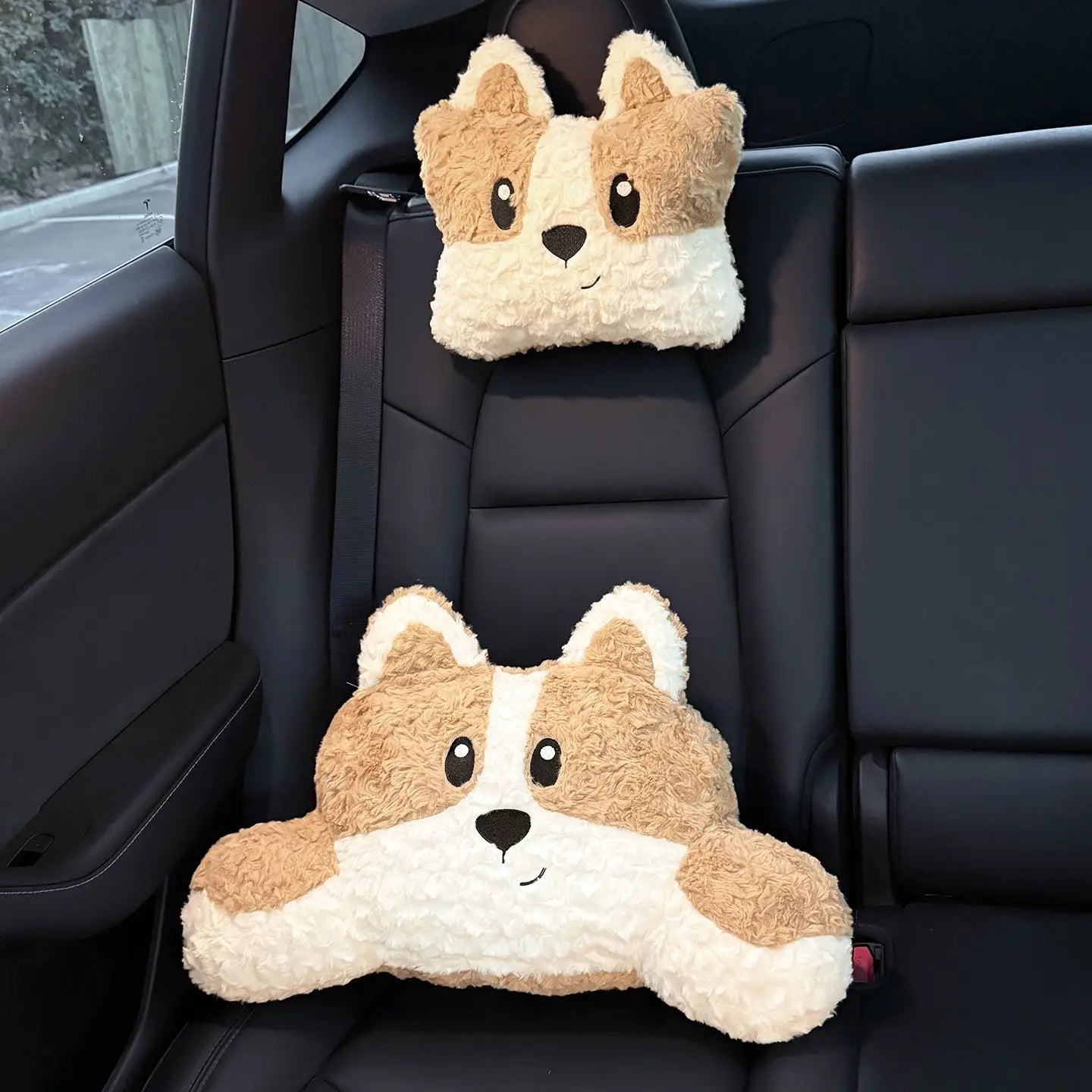 Dog Car Seat Headrest Pillow Plush Head Protector Cartoon Panda Travel Pillow Auto Cute Cushion Interior Accessories For Kids