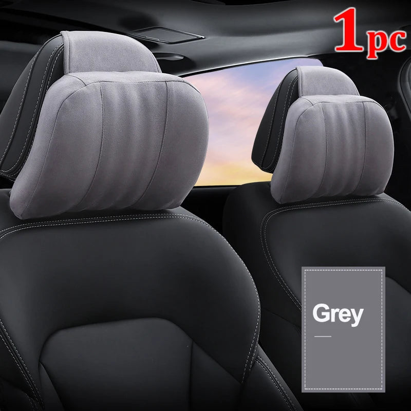 Car Headrest Maybach S-Class Ultra Soft Pillow Suede Fabric Comfortable Neck Pillow Seat Cushion Support for Universal 1PC