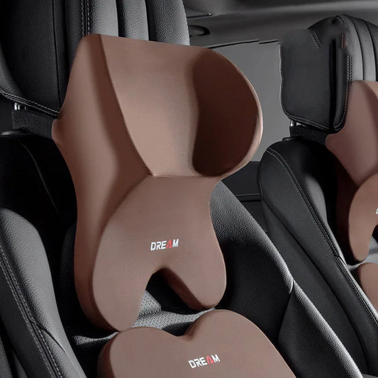 Car Lumbar Support Headrest Neck Pillow Universal Soft Neck Cushion Auto Seat Memory Cotton Rebound Trip Rest Pain Relief Pillow