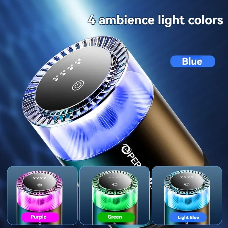 Smart Car Air Freshener Rechargeable Car Aroma Diffuser Cloud Mist with RGB Light for Automotive Interior
