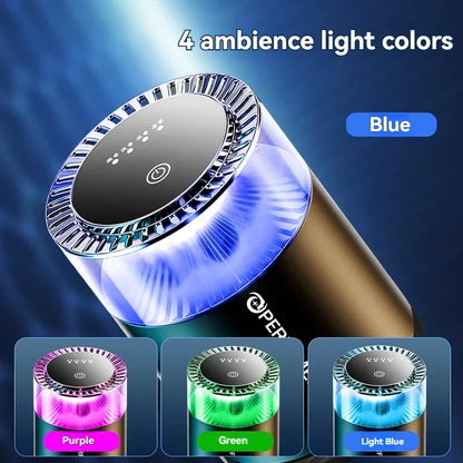 Smart Car Air Freshener Rechargeable Car Aroma Diffuser Cloud Mist with RGB Light for Automotive Interior