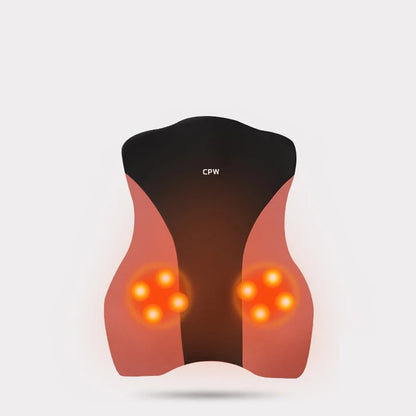 Car Electric Massage Headrest Lumbar Support Vibration Waist Lumbar Neck Pillow Backrest Cushion Car Seat Interior Accessories