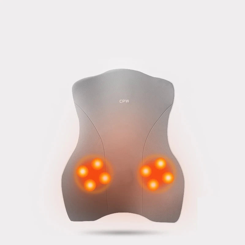 Car Electric Massage Headrest Lumbar Support Vibration Waist Lumbar Neck Pillow Backrest Cushion Car Seat Interior Accessories