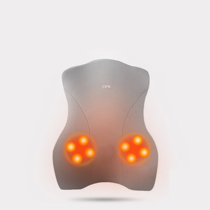 Car Electric Massage Headrest Lumbar Support Vibration Waist Lumbar Neck Pillow Backrest Cushion Car Seat Interior Accessories