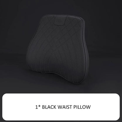 Car Headrest Neck Waist Pillow Lumbar Pillow Breathable Memory Cotton Ergonomic Design Support Lumbar Cushion Travel Pillow