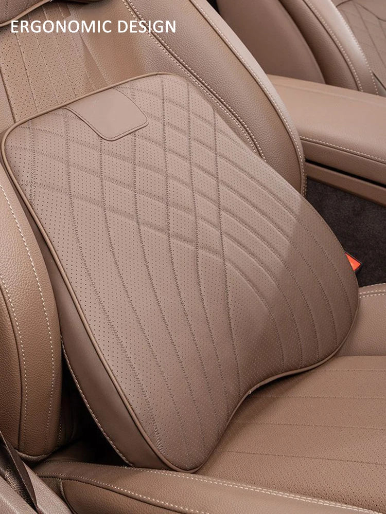 Car Headrest Neck Waist Pillow Lumbar Pillow Breathable Memory Cotton Ergonomic Design Support Lumbar Cushion Travel Pillow
