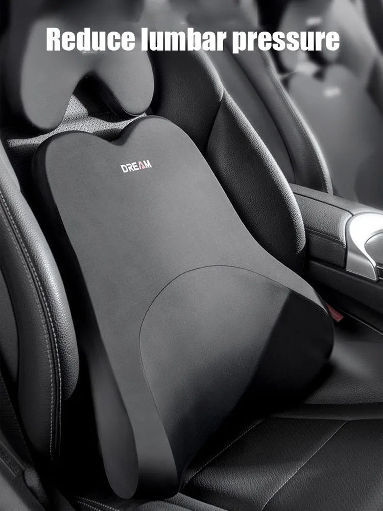 Car Lumbar Support Headrest Neck Pillow Universal Soft Neck Cushion Auto Seat Memory Cotton Rebound Trip Rest Pain Relief Pillow