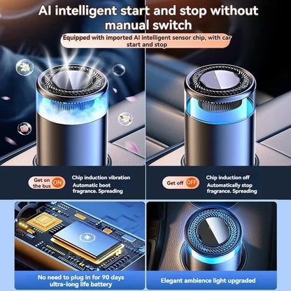 Smart Car Air Freshener Ultrasonic Atomizer Long-lasting Natural Car Fragrance Diffuser New Smell Experience Car Flavoring Gift