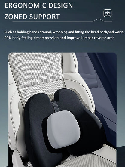 Car Seat Neck Pillow Lumbar Support Headrest Waist lumbar Cushion Car Seat Memory Foam For Car Travel interior Accessories