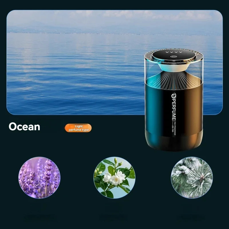 Smart Car Air Freshener Rechargeable Car Aroma Diffuser Cloud Mist with RGB Light for Automotive Interior