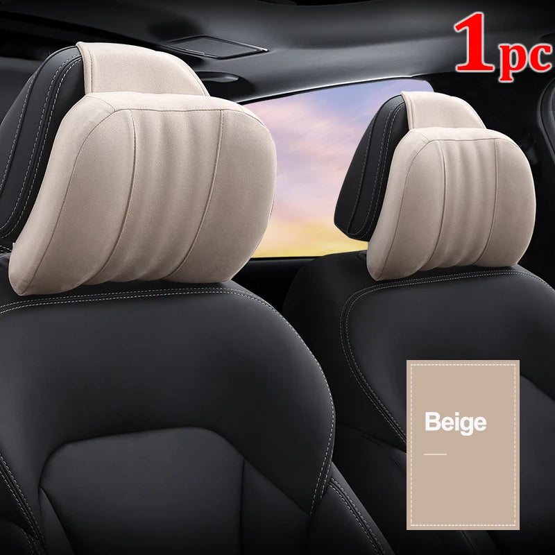 Car Headrest Maybach S-Class Ultra Soft Pillow Suede Fabric Comfortable Neck Pillow Seat Cushion Support for Universal 1PC