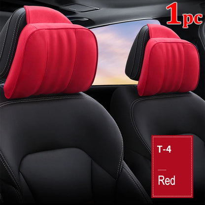 Car Headrest Maybach S-Class Ultra Soft Pillow Suede Fabric Comfortable Neck Pillow Seat Cushion Support for Universal 1PC