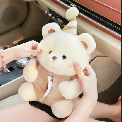 Cartoon Cute Car Tissue Box Creative Car Armrest Box Garbage Can 2 In 1 Tissue Bag Multi-functional Storage Bag For Home Office