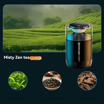 Smart Car Air Freshener Rechargeable Car Aroma Diffuser Cloud Mist with RGB Light for Automotive Interior