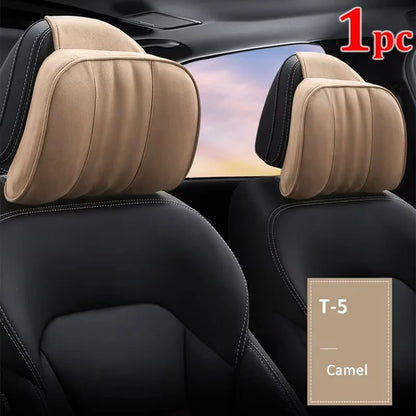 Car Headrest Maybach S-Class Ultra Soft Pillow Suede Fabric Comfortable Neck Pillow Seat Cushion Support for Universal 1PC
