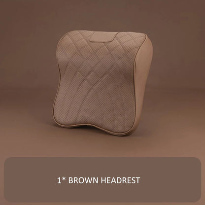 Car Headrest Neck Waist Pillow Lumbar Pillow Breathable Memory Cotton Ergonomic Design Support Lumbar Cushion Travel Pillow