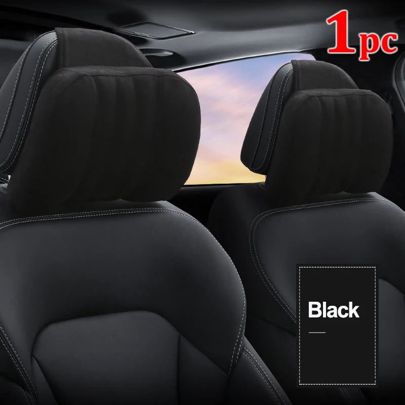 Car Headrest Maybach S-Class Ultra Soft Pillow Suede Fabric Comfortable Neck Pillow Seat Cushion Support for Universal 1PC