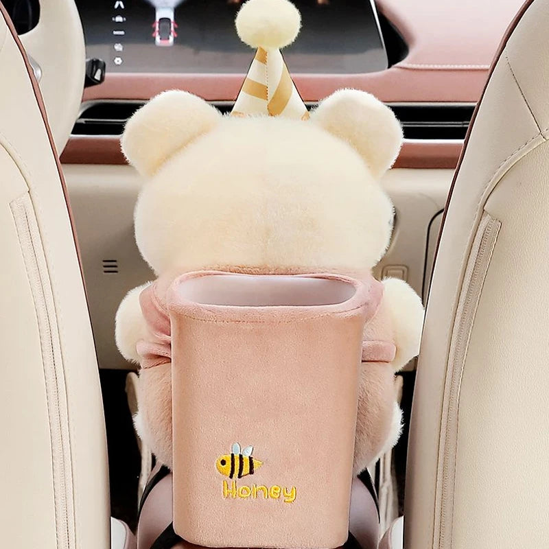 Cartoon Cute Car Tissue Box Creative Car Armrest Box Garbage Can 2 In 1 Tissue Bag Multi-functional Storage Bag For Home Office