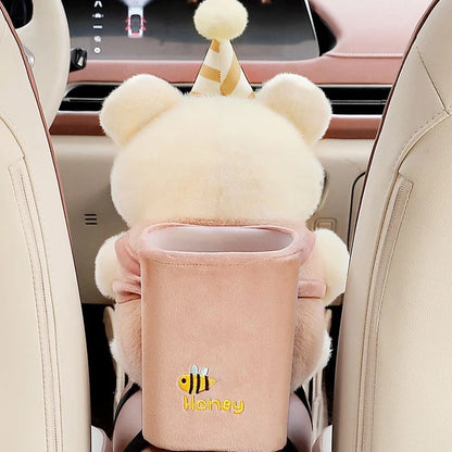 Cartoon Cute Car Tissue Box Creative Car Armrest Box Garbage Can 2 In 1 Tissue Bag Multi-functional Storage Bag For Home Office