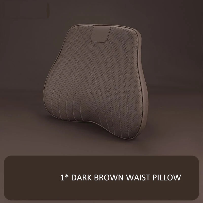 Car Headrest Neck Waist Pillow Lumbar Pillow Breathable Memory Cotton Ergonomic Design Support Lumbar Cushion Travel Pillow