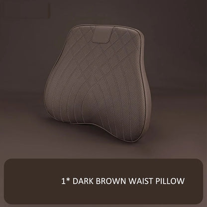 Car Headrest Neck Waist Pillow Lumbar Pillow Breathable Memory Cotton Ergonomic Design Support Lumbar Cushion Travel Pillow
