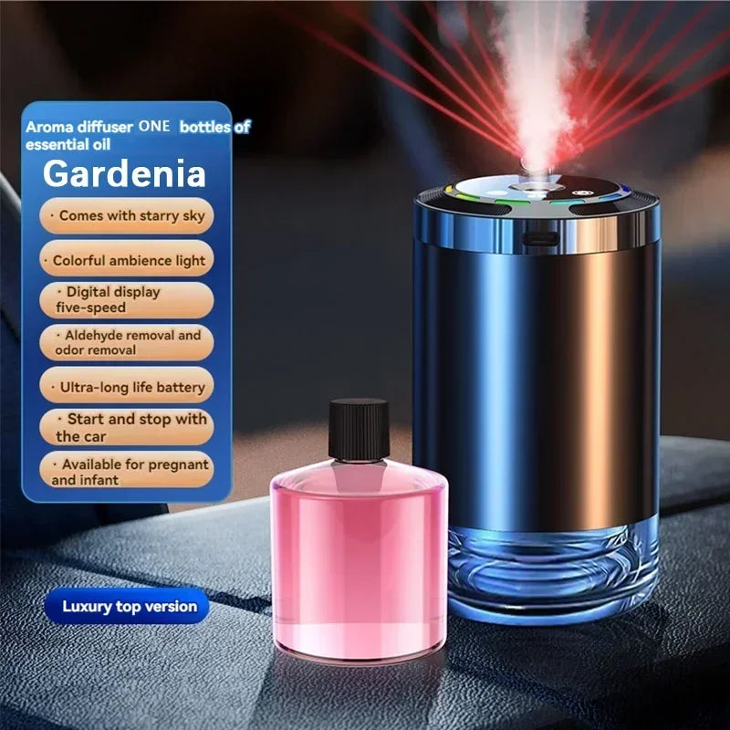 XMSJ Level 5 Adjustable Smart Car Air Freshener USB Charging Car Fragrance Diffuser Air Freshener Essential Oil Fragrance Gift
