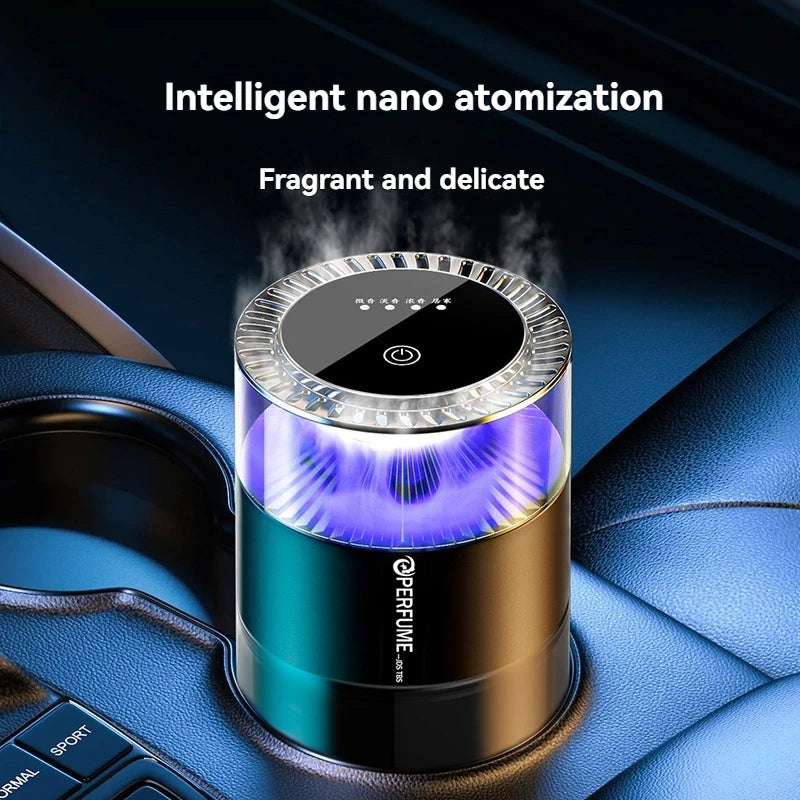 Rechargeable Smart Car Diffuser: Voice-Activated RGB Mood Lighting & Mist for an Immersive Driving Experience