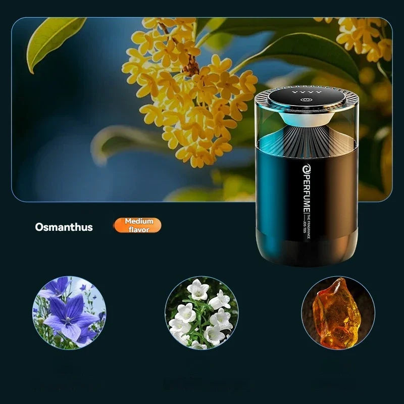 Smart Car Air Freshener Rechargeable Car Aroma Diffuser Cloud Mist with RGB Light for Automotive Interior