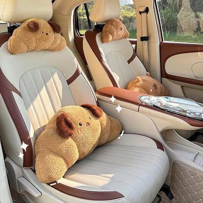 New Car Seat Headrest Pillow Plush Head Protector Cartoon Panda Travel Pillow Auto Cute Cushion Interior Accessories For Kids