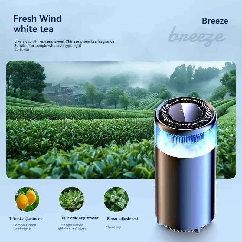 Smart Car Air Freshener Ultrasonic Atomizer Long-lasting Natural Car Fragrance Diffuser New Smell Experience Car Flavoring Gift