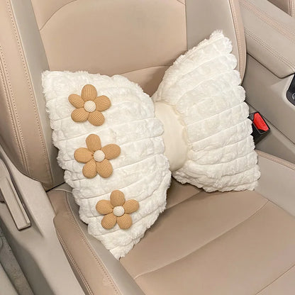 New Cartoon Headrest Pillow Cute Headrest Plush Cartoon Animal Car Lumbar Support Pillow Creative Car Neck Pillow Accessories