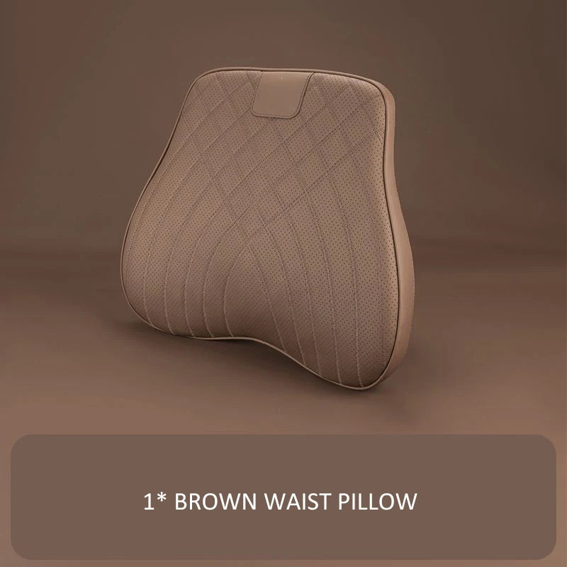 Car Headrest Neck Waist Pillow Lumbar Pillow Breathable Memory Cotton Ergonomic Design Support Lumbar Cushion Travel Pillow