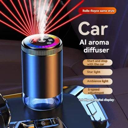 Smart Car Air Freshener Rechargeable Aroma Diffuser 5 Levels of Adjustable Intelligent  Diffuser Pickup Light Starry Sky Summit