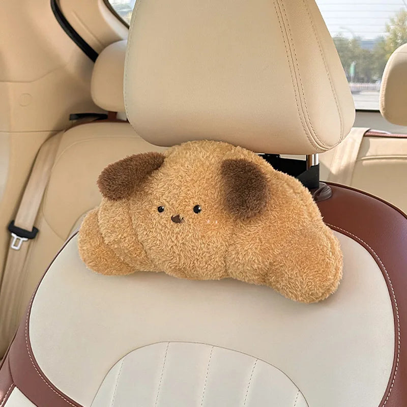 New Car Seat Headrest Pillow Plush Head Protector Cartoon Panda Travel Pillow Auto Cute Cushion Interior Accessories For Kids