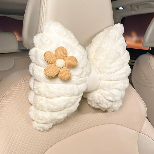 New Cartoon Headrest Pillow Cute Headrest Plush Cartoon Animal Car Lumbar Support Pillow Creative Car Neck Pillow Accessories