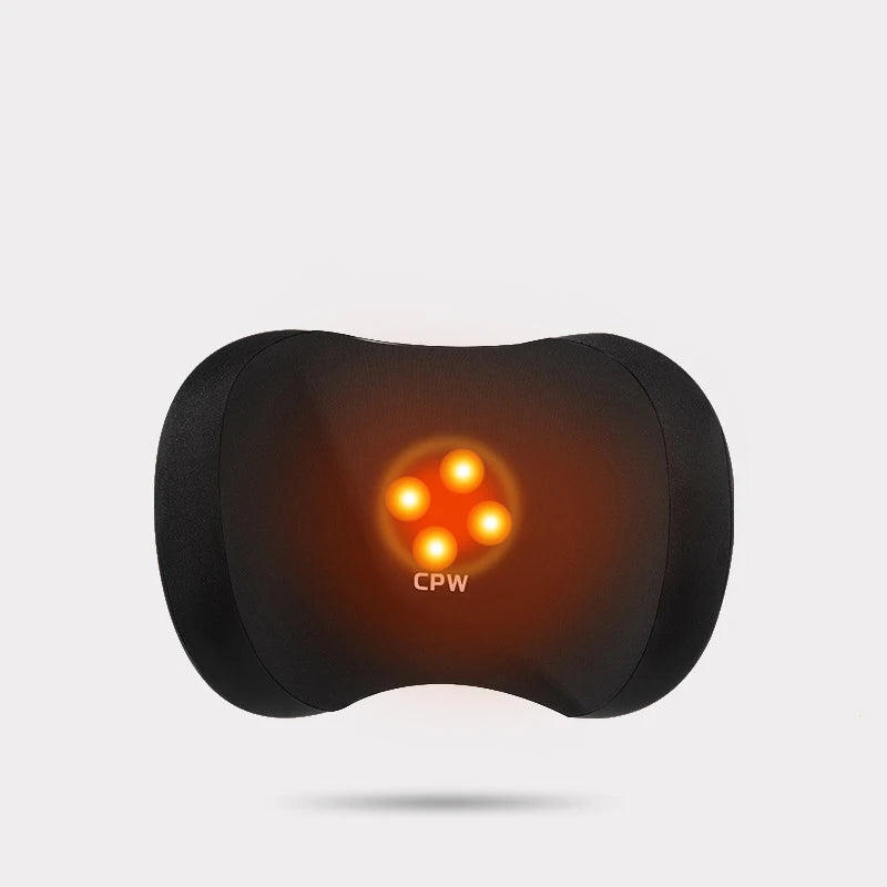 Car Electric Massage Headrest Lumbar Support Vibration Waist Lumbar Neck Pillow Backrest Cushion Car Seat Interior Accessories