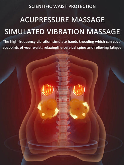 Car Electric Massage Headrest Lumbar Support Vibration Waist Lumbar Neck Pillow Backrest Cushion Car Seat Interior Accessories