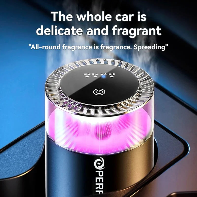 Smart Car Air Freshener Rechargeable Car Aroma Diffuser Cloud Mist with RGB Light for Automotive Interior