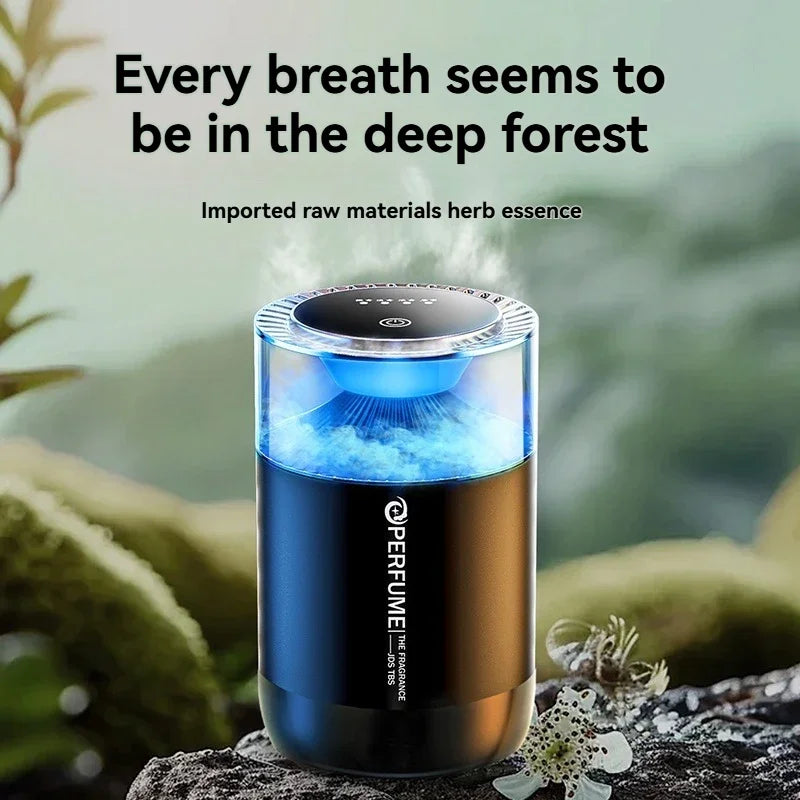 Smart Car Air Freshener Rechargeable Car Aroma Diffuser Cloud Mist with RGB Light for Automotive Interior