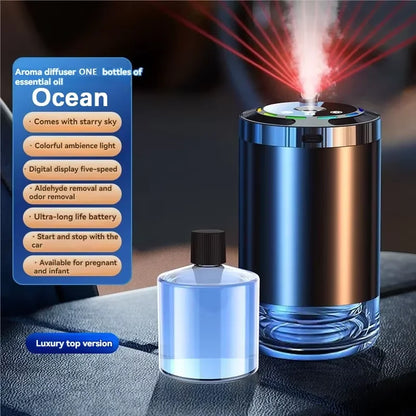 XMSJ Smart Car Air Freshener Level 5 Adjustable USB Charging Car Fragrance Diffuser Air Freshener Essential Oil Fragrance Gift