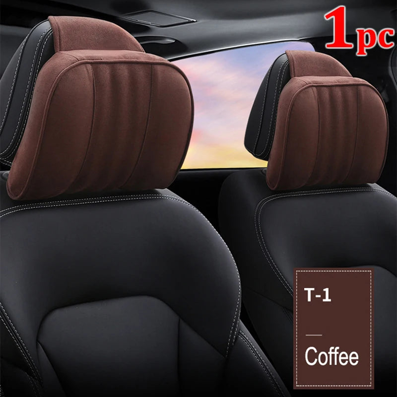 Car Headrest Maybach S-Class Ultra Soft Pillow Suede Fabric Comfortable Neck Pillow Seat Cushion Support for Universal 1PC
