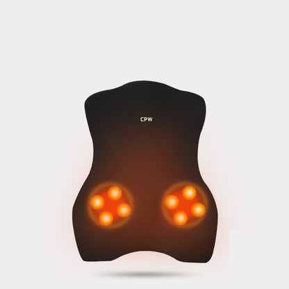 Car Electric Massage Headrest Lumbar Support Vibration Waist Lumbar Neck Pillow Backrest Cushion Car Seat Interior Accessories