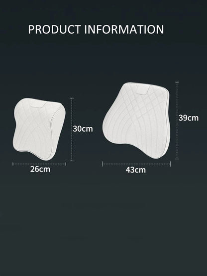 Car Headrest Neck Waist Pillow Lumbar Pillow Breathable Memory Cotton Ergonomic Design Support Lumbar Cushion Travel Pillow
